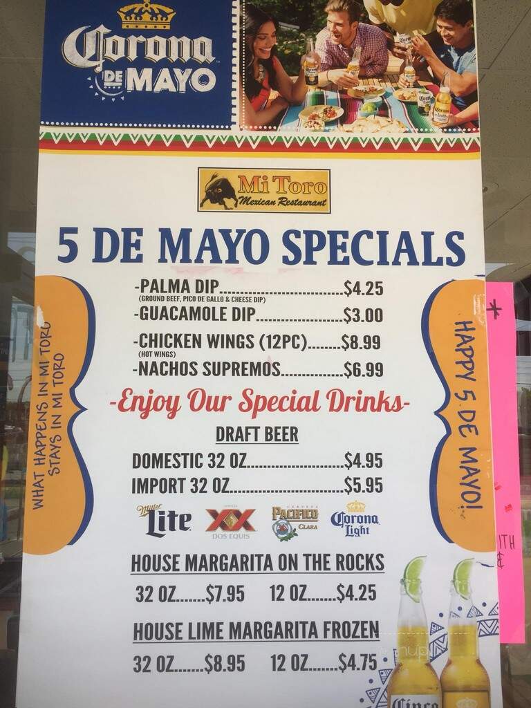 Mi Toro - Morristown, TN menu_pic