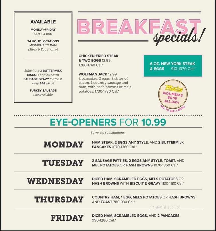 Original Mels Diner - Antioch, CA menu_pic