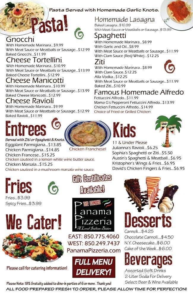 Panama Pizzeria - Panama City Beach, FL menu_pic