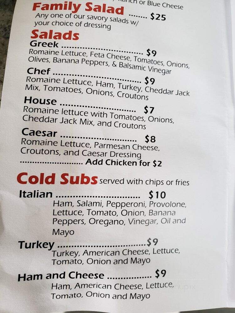 Papa Leone's Pizzeria - Sevierville, TN menu_pic
