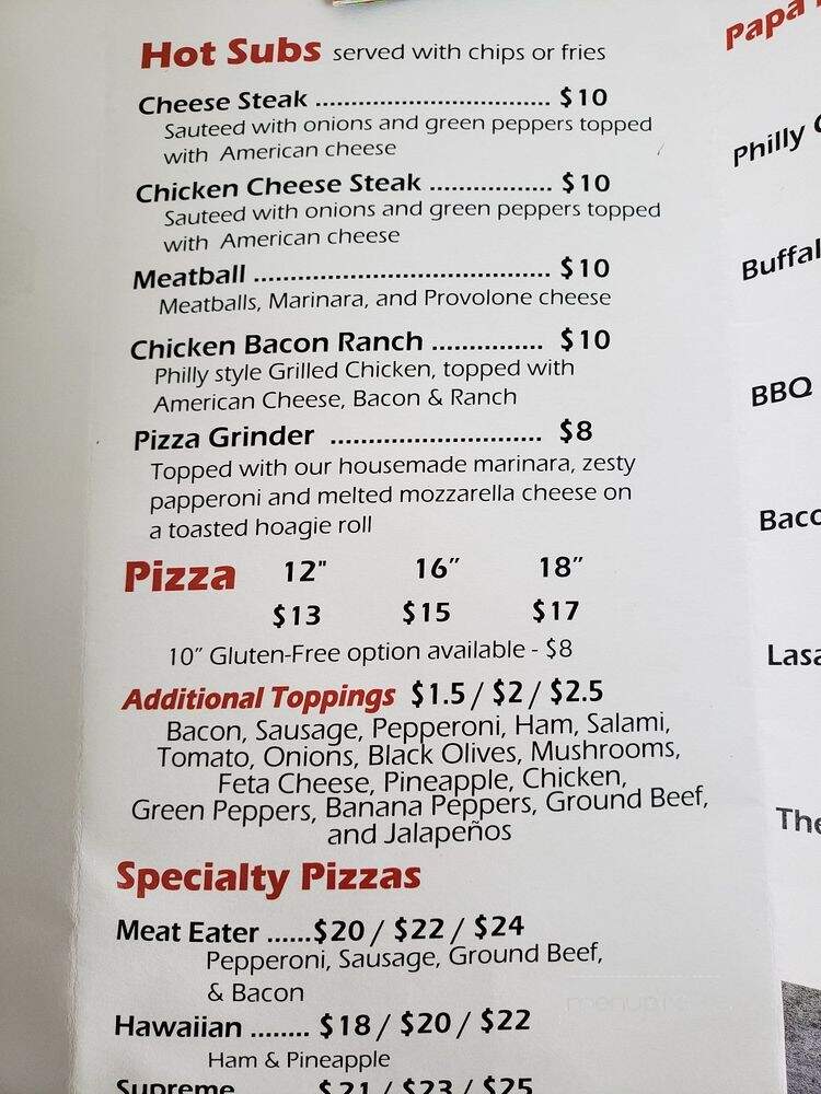 Papa Leone's Pizzeria - Sevierville, TN menu_pic