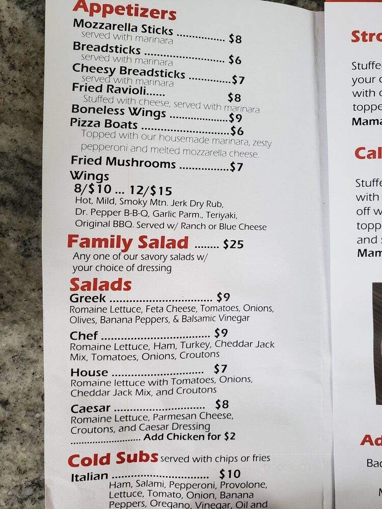 Papa Leone's Pizzeria - Sevierville, TN menu_pic