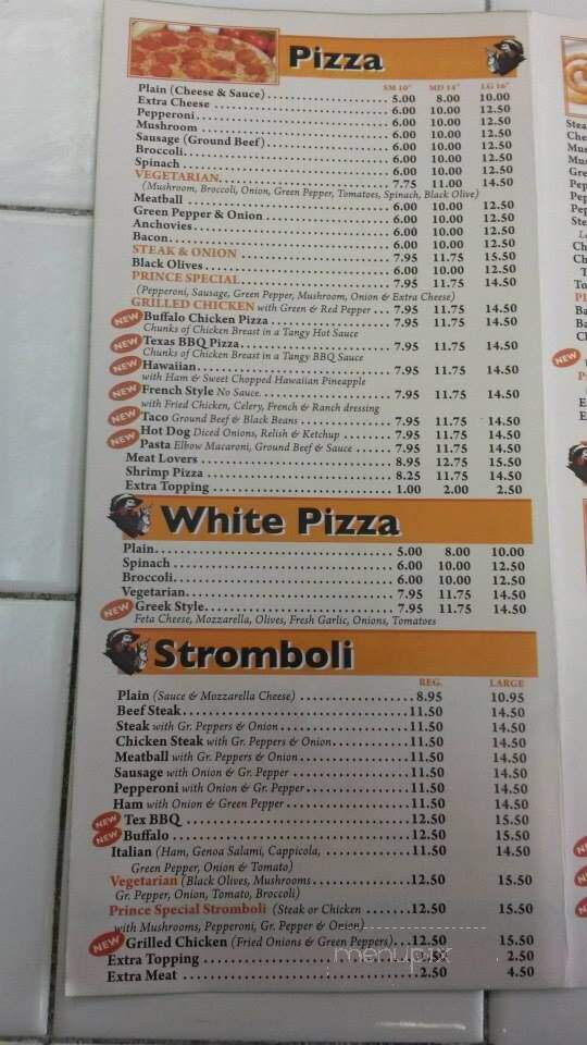 Prince of Pizza & Falafel - Philadelphia, PA menu_pic