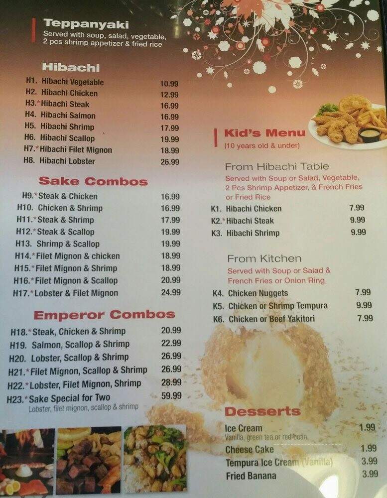Sake Sushi Grill BBQ & Bar - New Bern, NC menu_pic