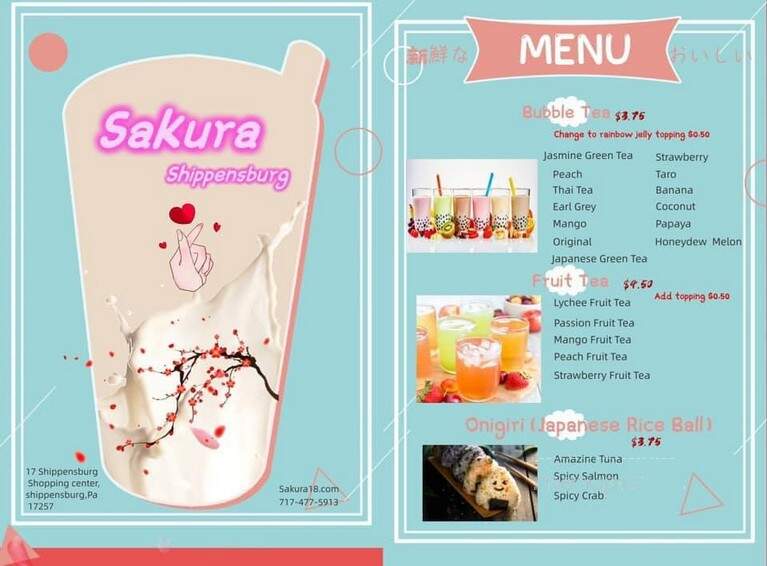 Sakura - Shippensburg, PA menu_pic