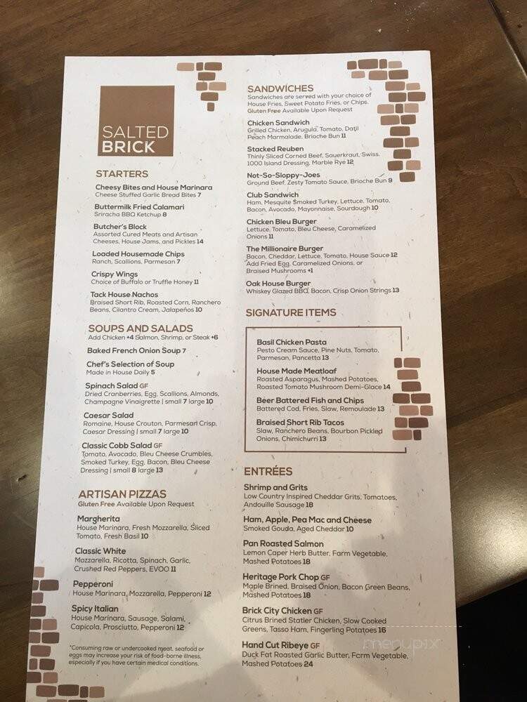 Salted Brick - Ocala, FL menu_pic
