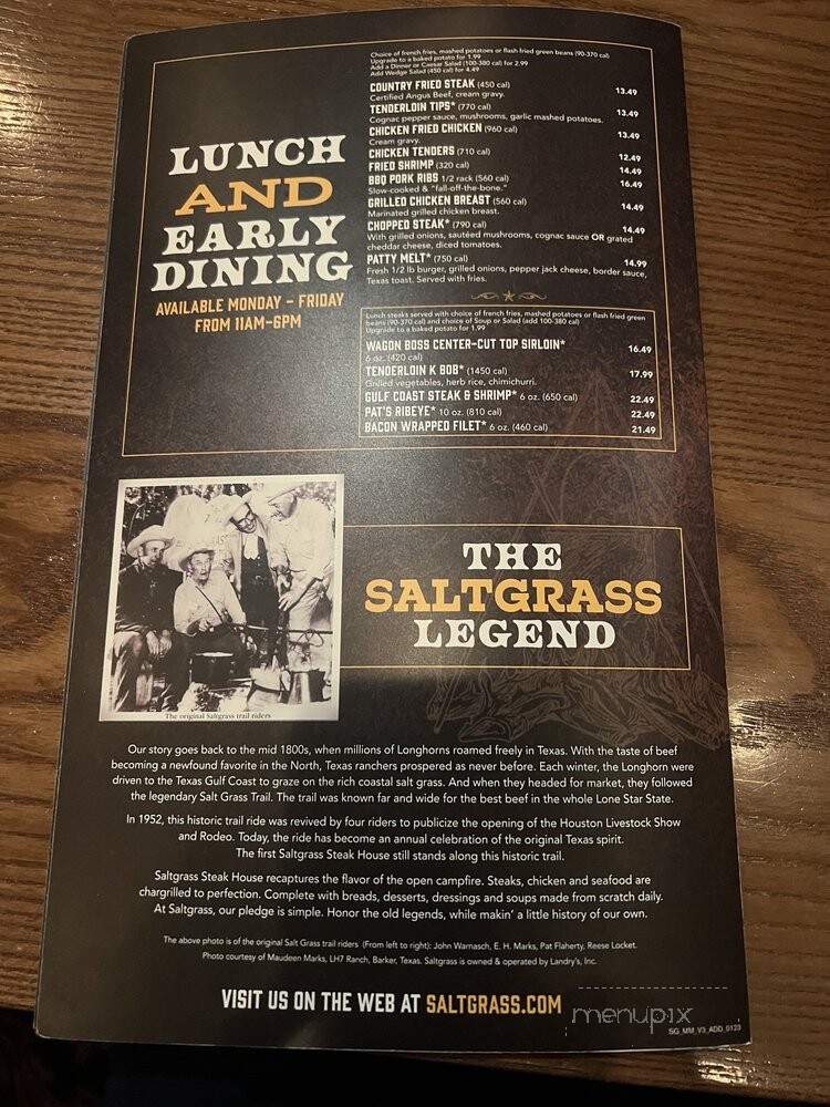Saltgrass Steak House - Metairie, LA menu_pic
