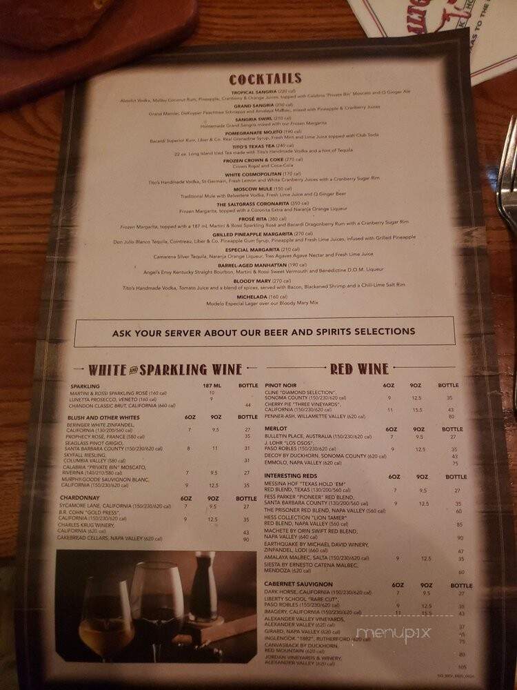 Saltgrass Steak House - Metairie, LA menu_pic