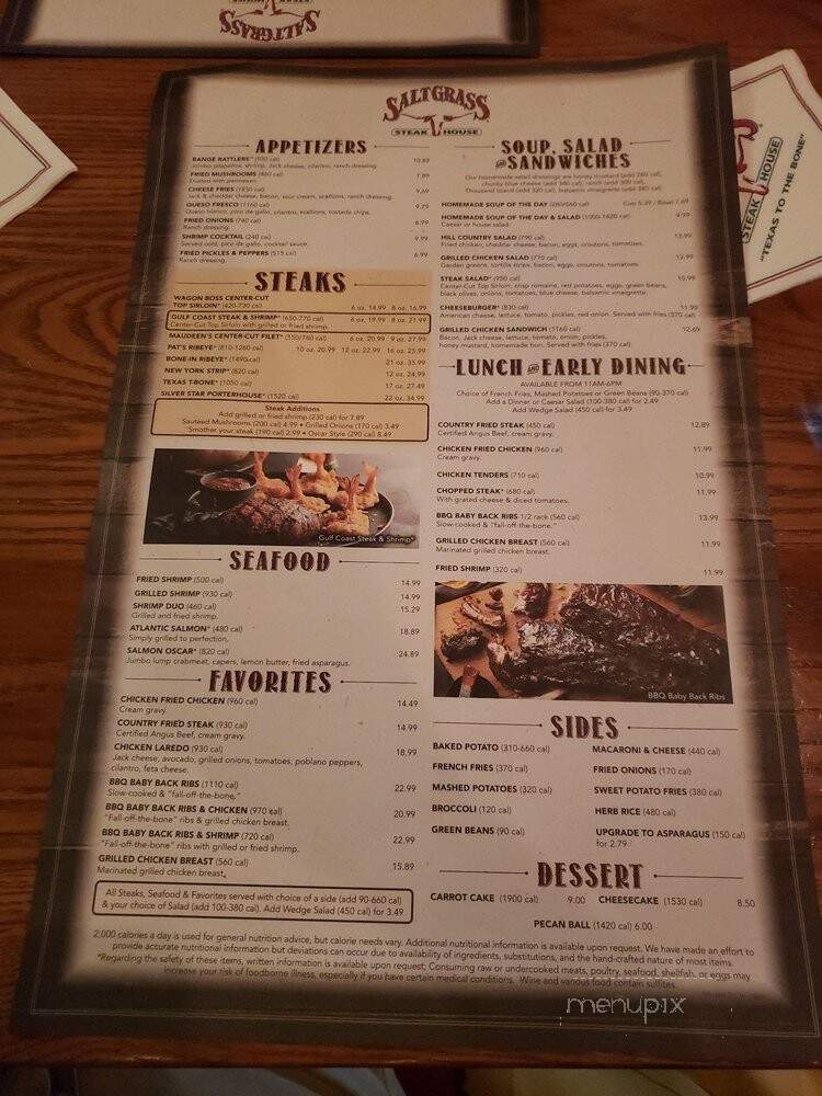 Saltgrass Steak House - Metairie, LA menu_pic
