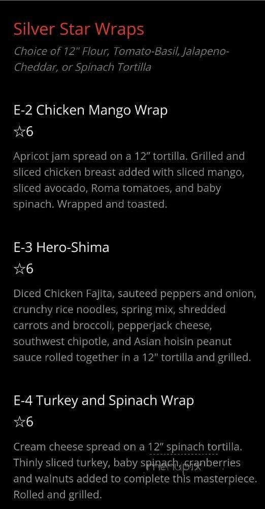 Silver Star Cafe - Grand Rapids, MI menu_pic