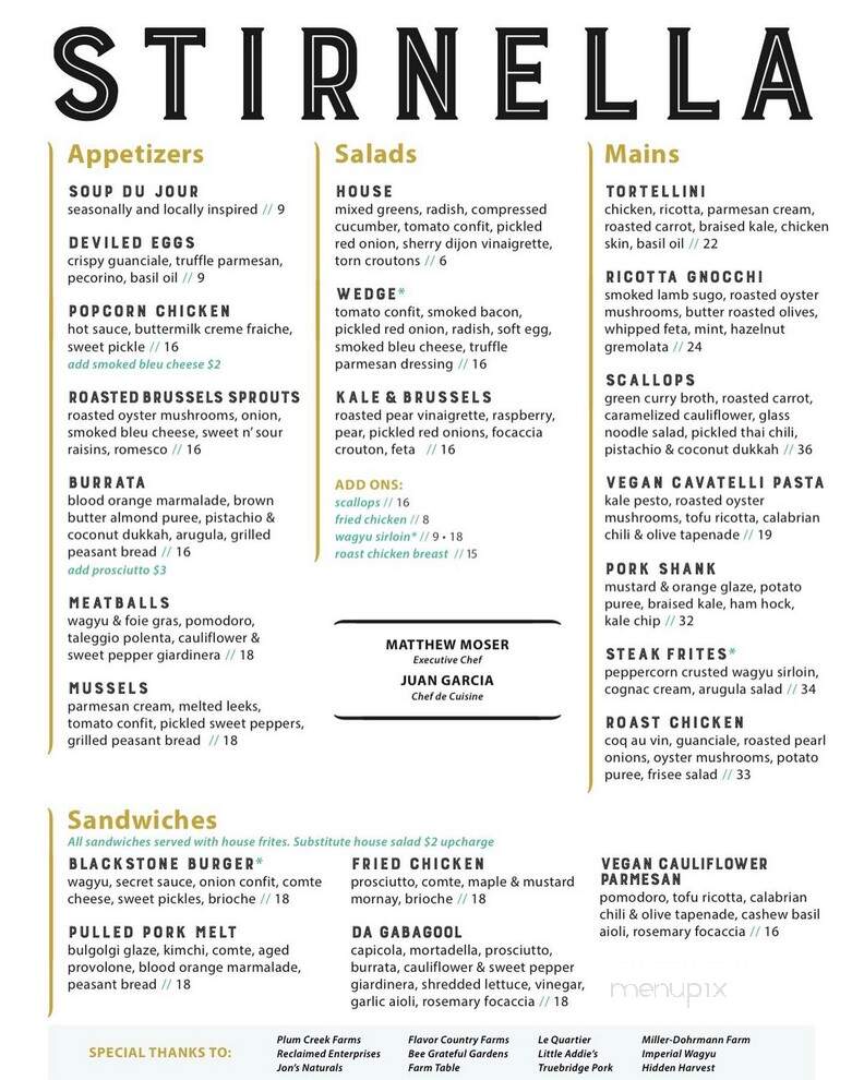 Stirnella Bar & Kitchen - Omaha, NE menu_pic