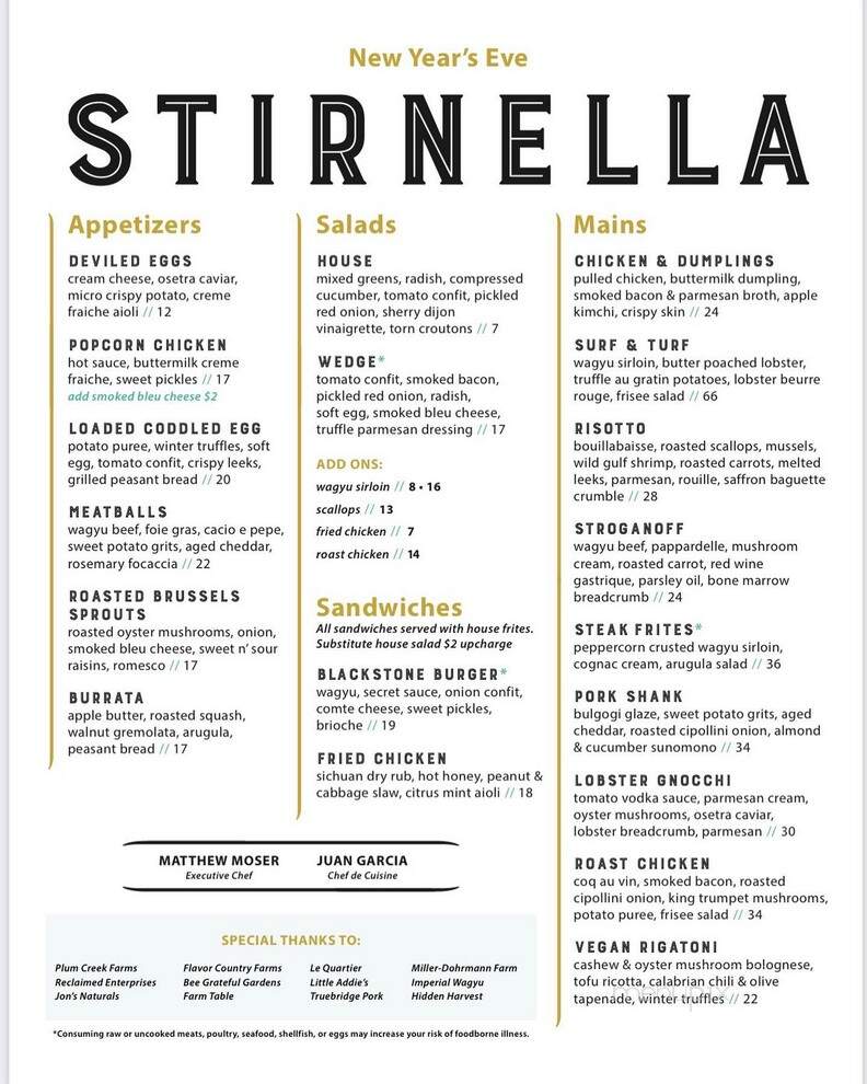 Stirnella Bar & Kitchen - Omaha, NE menu_pic