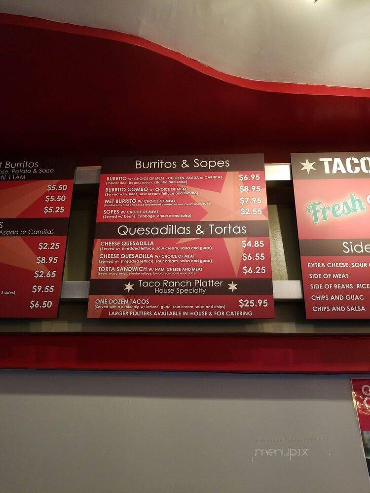 Taco Ranch - Los Angeles, CA menu_pic