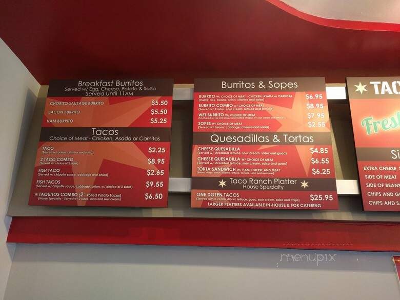 Taco Ranch - Los Angeles, CA menu_pic