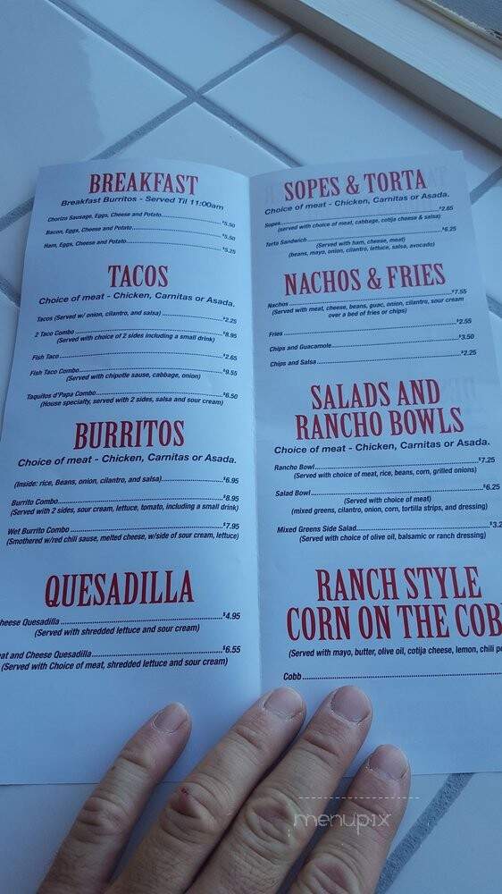 Taco Ranch - Los Angeles, CA menu_pic