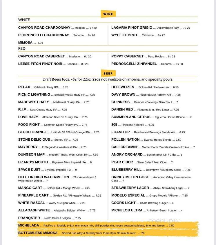 The Backyard Grub n' Brews - Santa Clarita, CA menu_pic