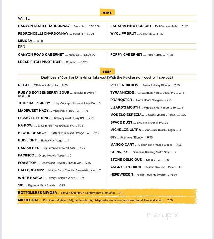 The Backyard Grub n' Brews - Santa Clarita, CA menu_pic
