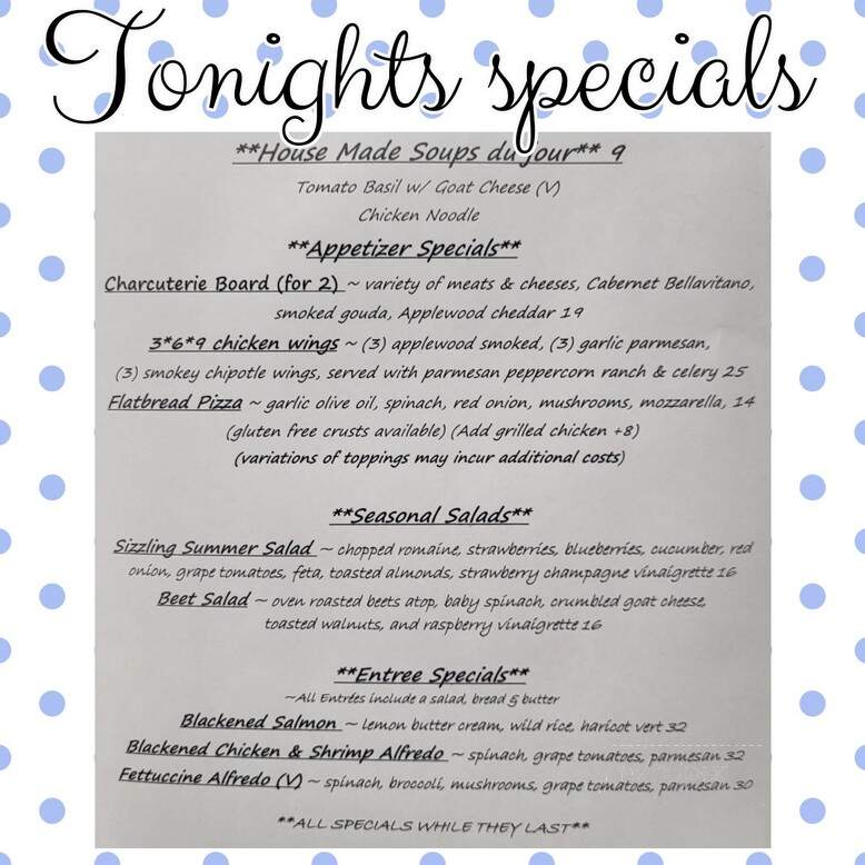 The Bistro On Sterling - Flossmoor, IL menu_pic