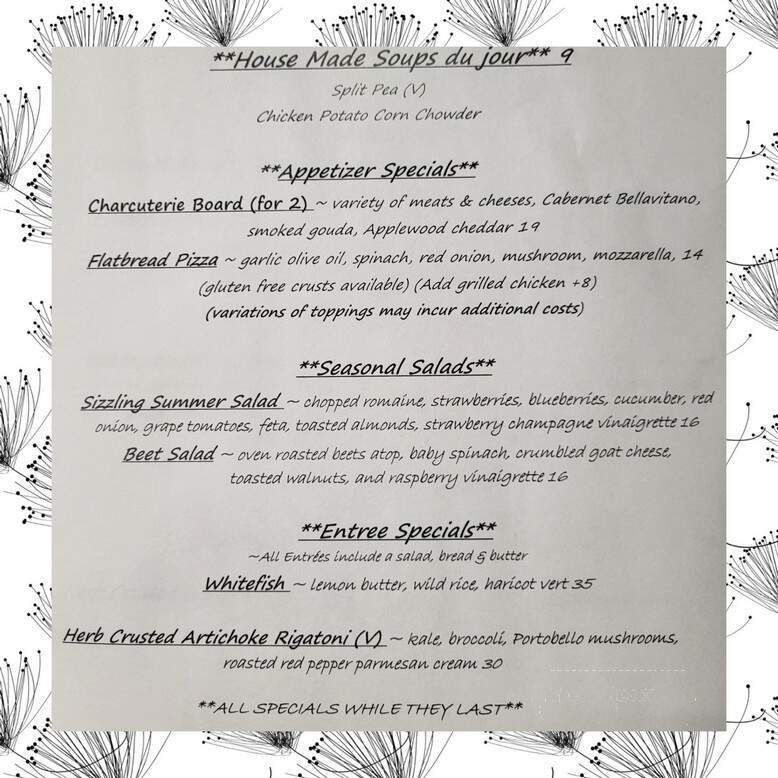 The Bistro On Sterling - Flossmoor, IL menu_pic