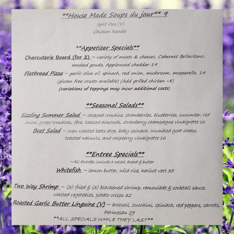 The Bistro On Sterling - Flossmoor, IL menu_pic