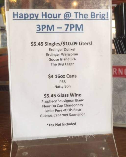 The Brig Beergarden - Washington, DC menu_pic