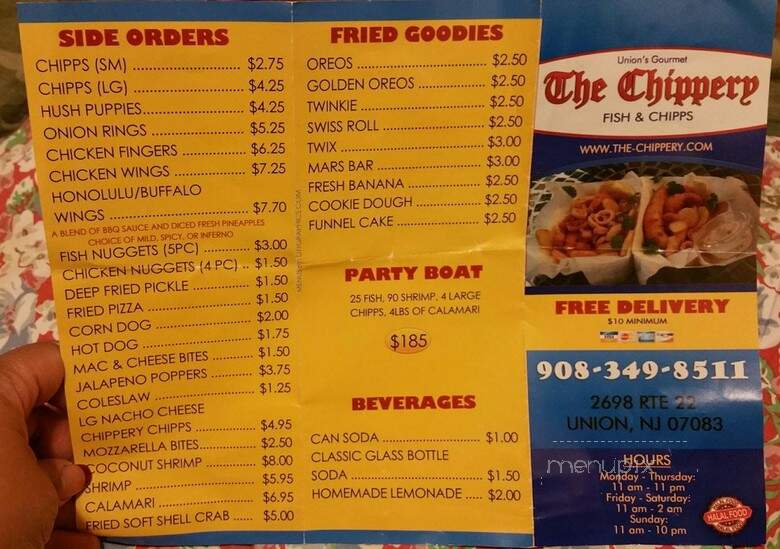 The Chippery - Union, NJ menu_pic