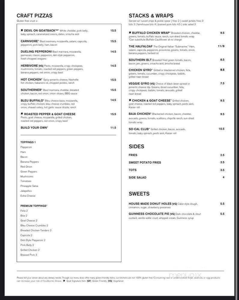 The Goat - Mount Juliet, TN menu_pic