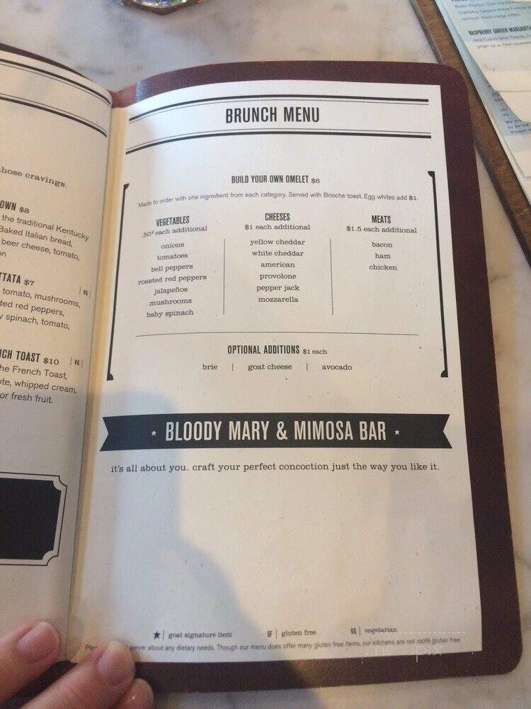 The Goat - Mount Juliet, TN menu_pic