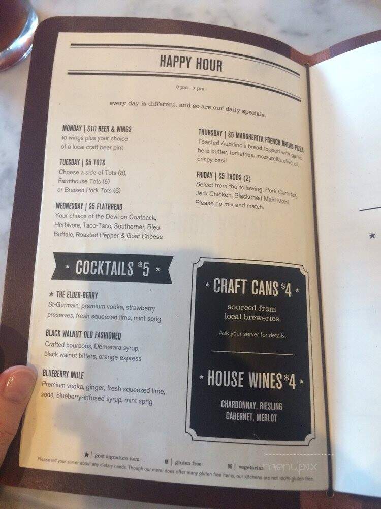 The Goat - Mount Juliet, TN menu_pic