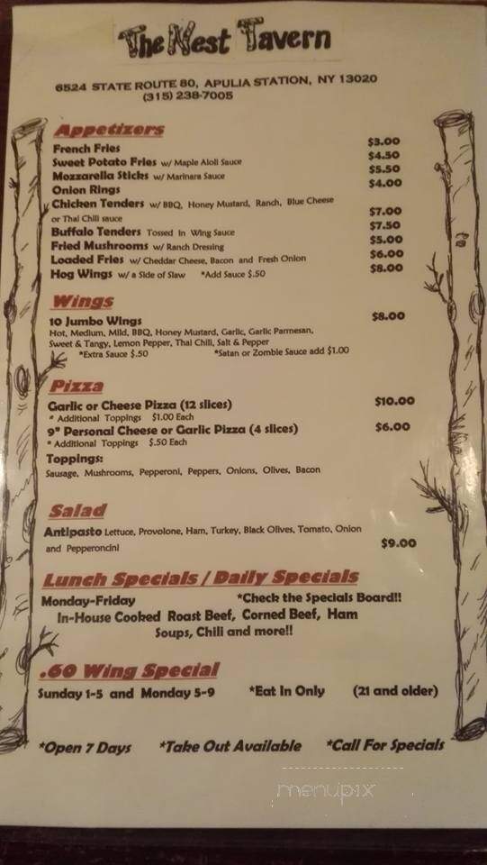 The Nest - Apulia Station, NY menu_pic