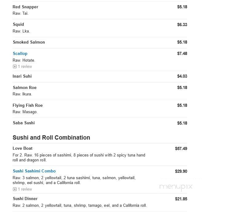 Tokyo Sushi & Hibachi - Latrobe, PA menu_pic