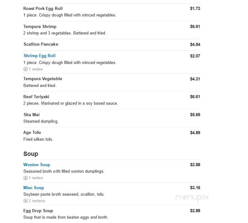 Tokyo Sushi & Hibachi - Latrobe, PA menu_pic