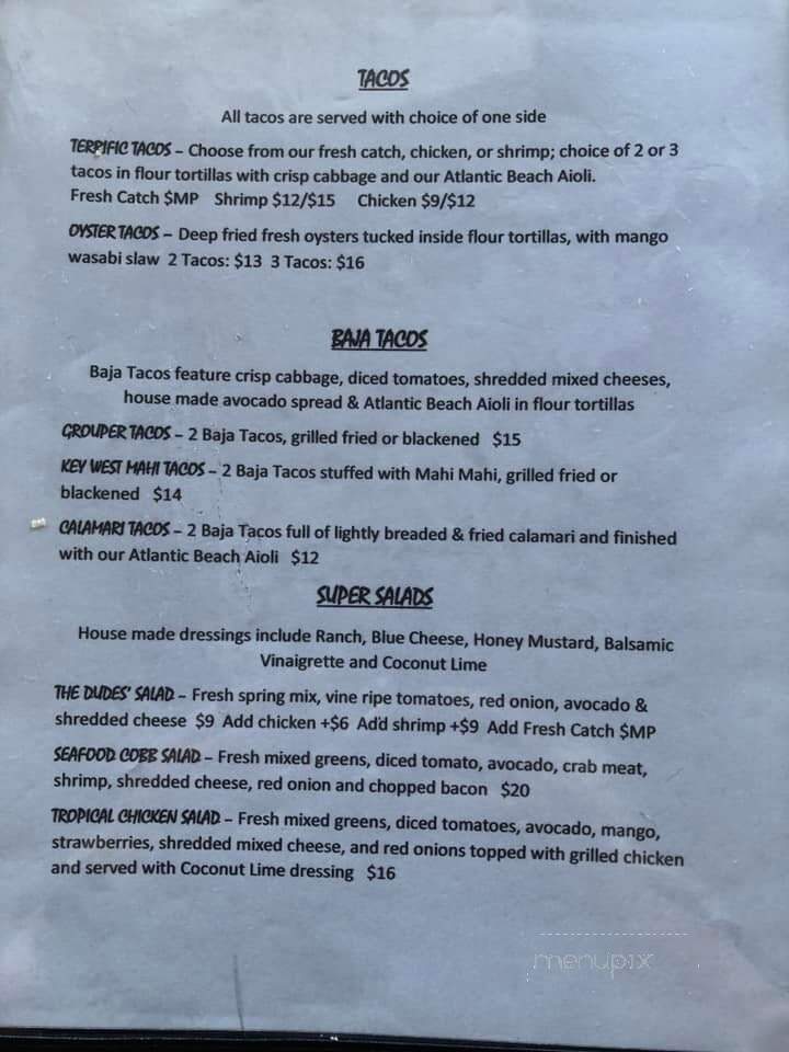 Two Dudes Seafood Restaurant PV - Ponte Vedra Beach, FL menu_pic