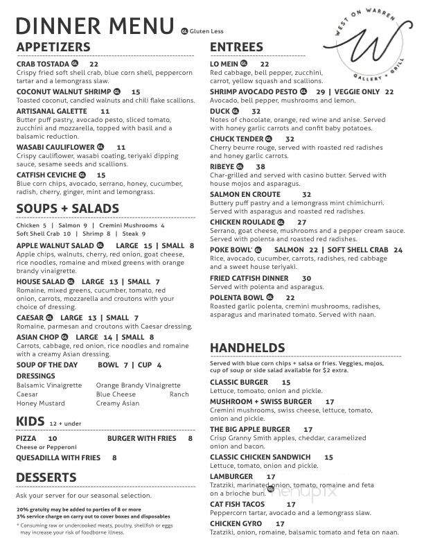 West on Warren - Middlebury, IN menu_pic