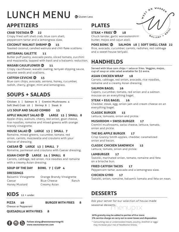 West on Warren - Middlebury, IN menu_pic