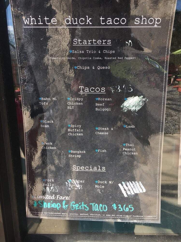 White Duck Taco Shop - Arden, NC menu_pic