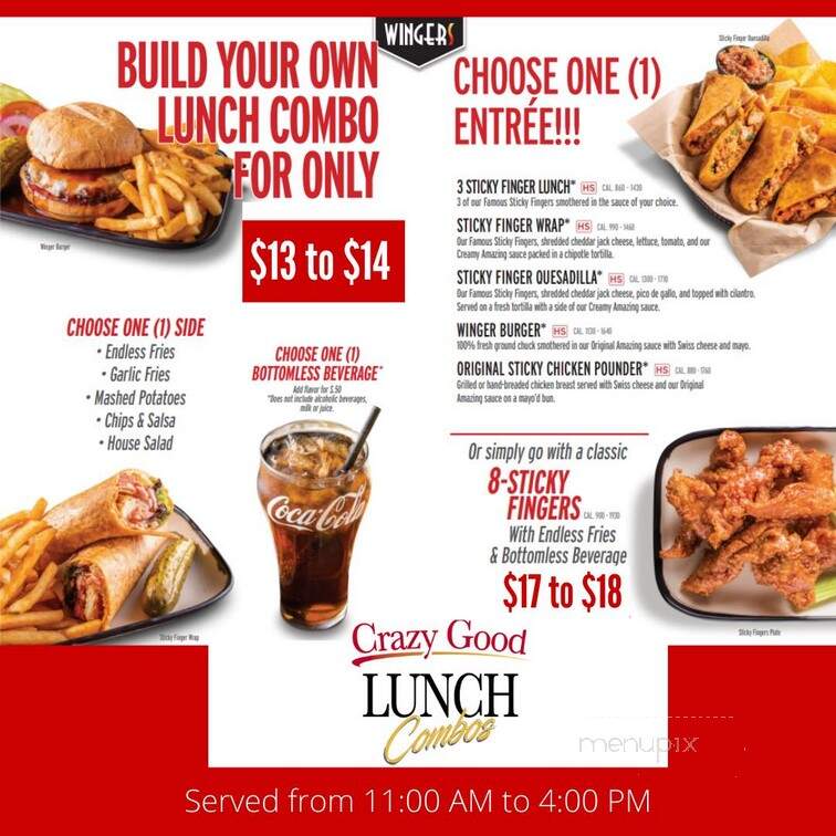 WINGERS Restaurant & Alehouse - Meridian, ID menu_pic