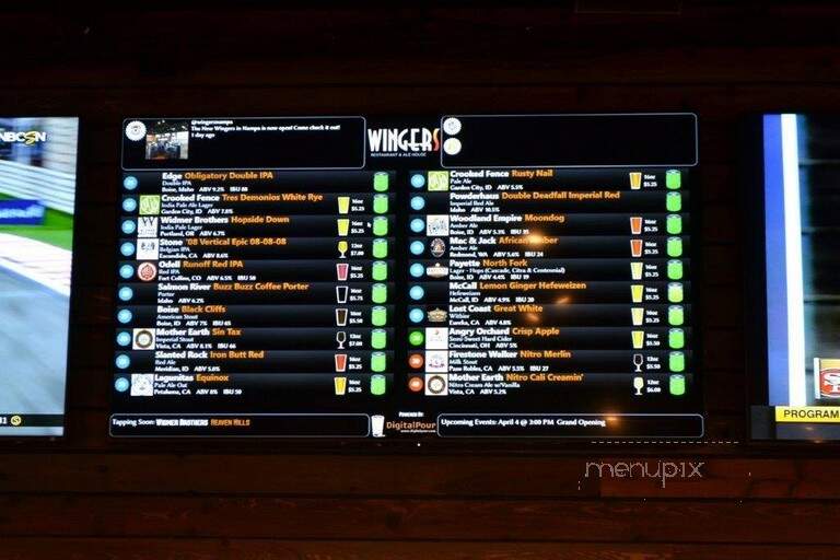 WINGERS Restaurant & Alehouse - Meridian, ID menu_pic