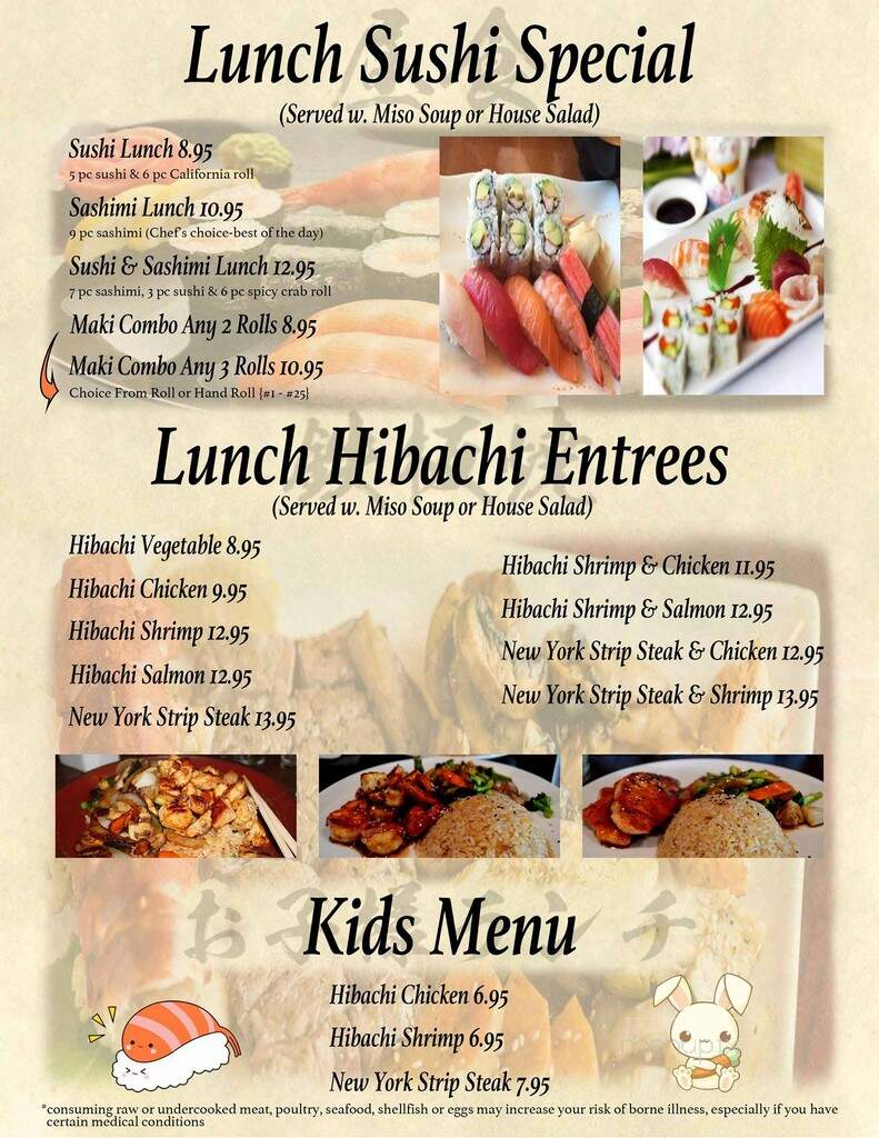 Yamato Japanese Restaurant - Kittanning, PA menu_pic