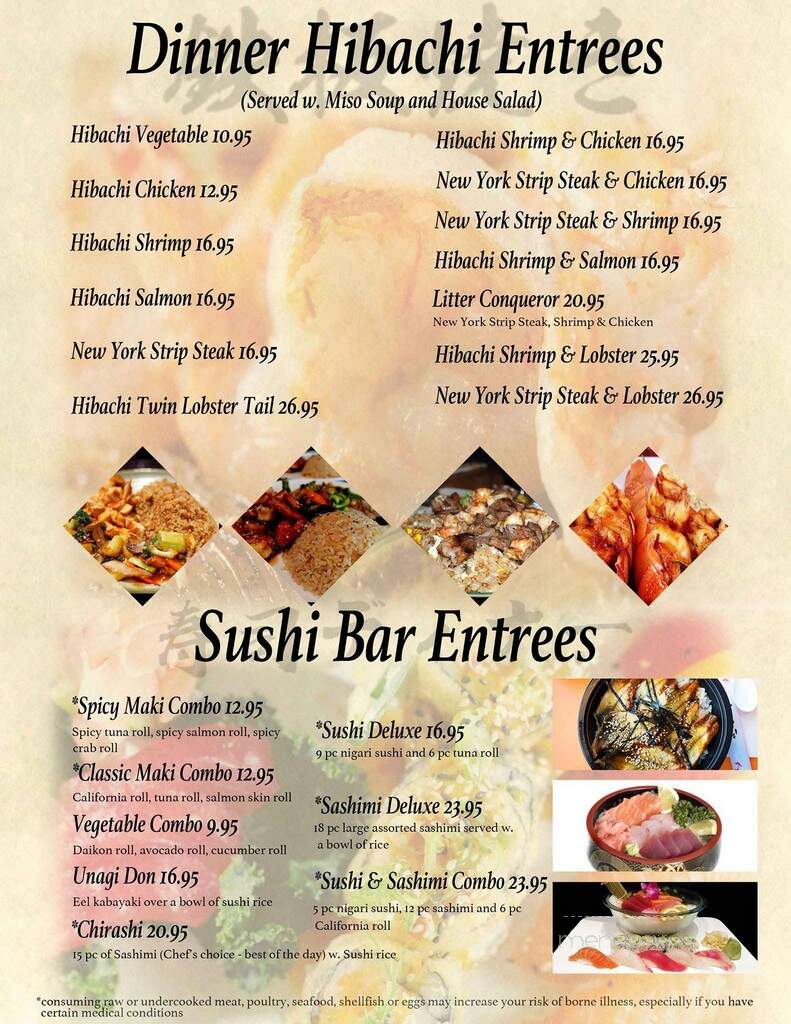 Yamato Japanese Restaurant - Kittanning, PA menu_pic