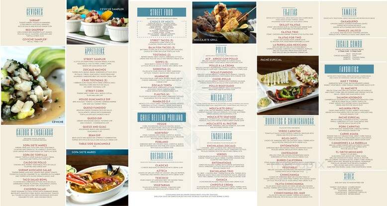 Zocalo Street Food and Tequila - Wilmington, NC menu_pic