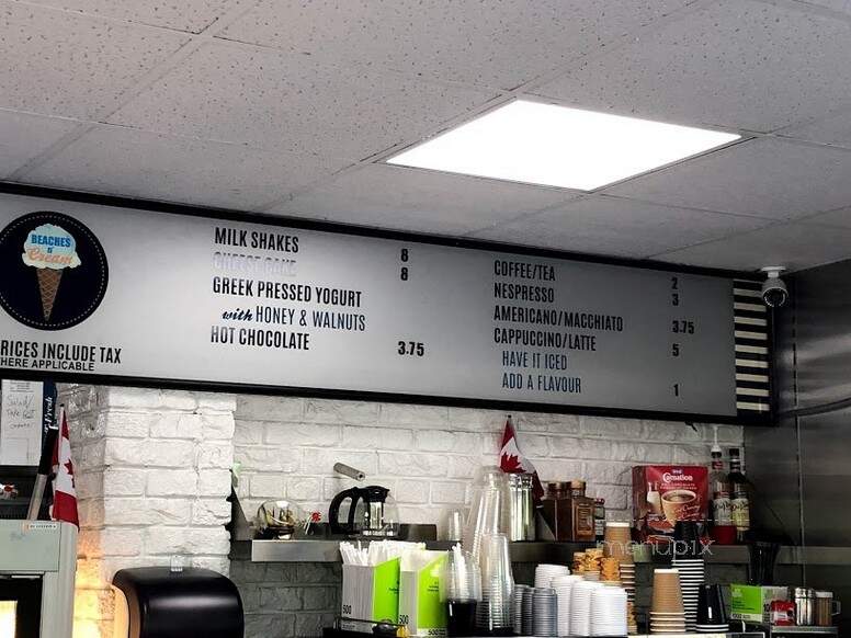 Beaches n Cream - Toronto, ON menu_pic