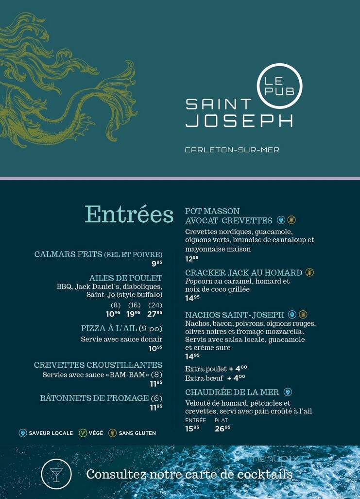 Pub St-Joseph - Carleton-sur-Mer, QC menu_pic