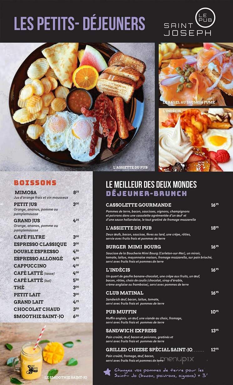 Pub St-Joseph - Carleton-sur-Mer, QC menu_pic