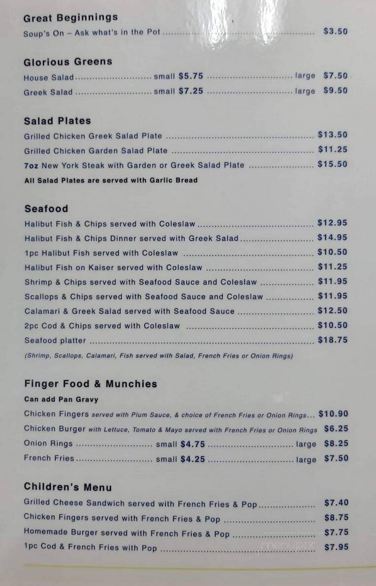 Jerry's Fish & Chips - Toronto, ON menu_pic