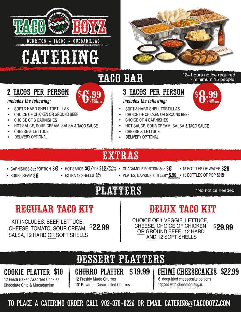 Taco Boyz - Charlottetown, PE menu_pic