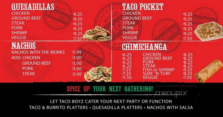 Taco Boyz - Charlottetown, PE menu_pic