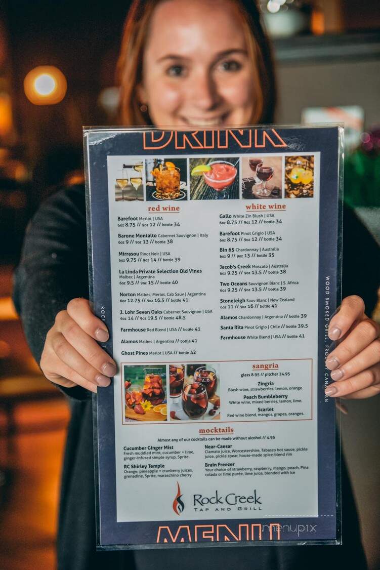 Rock Creek Tap and Grill - Regina, SK menu_pic