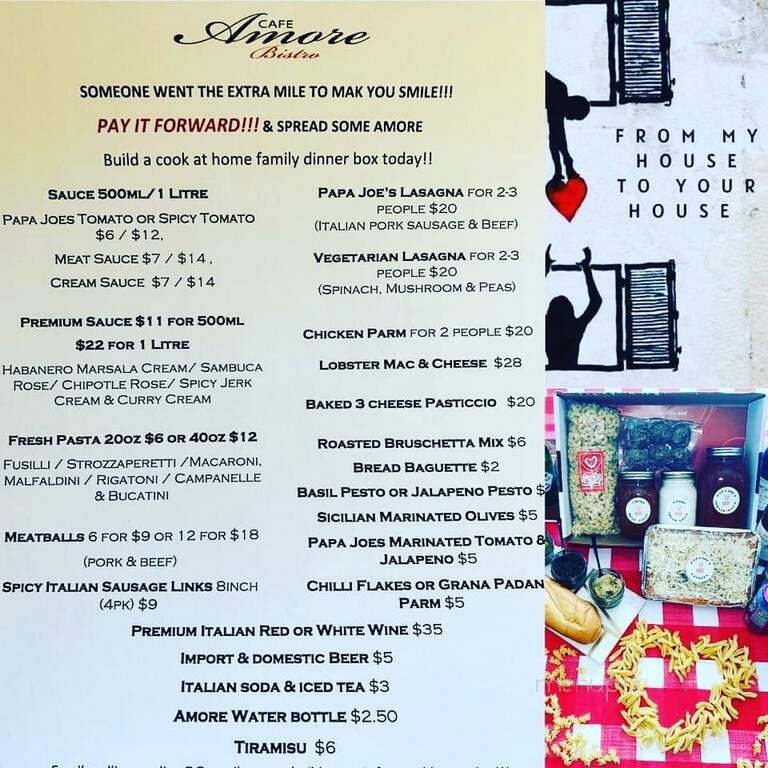 Cafe Amore Bistro - Edmonton, AB menu_pic