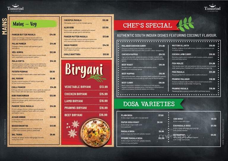 Tamarind - Regina, SK menu_pic